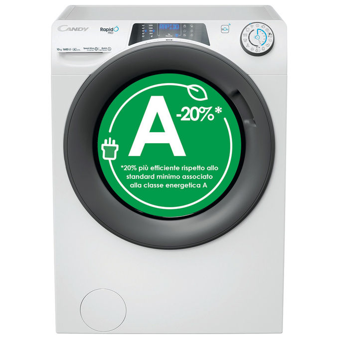 Candy RapidÓ PRO RP 6106BWMR8-S Lavatrice 10 kg 1600 Giri Caricamento Frontale Bianco