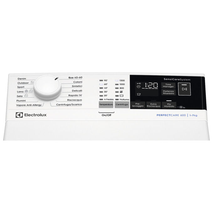 Electrolux EW6T437A Serie 600 Lavatrice Carica Alto 7 Kg 1300 rpm Classe A SensiCare Vapore Anti-Allergy (89x40x60 cm) colore Bianco