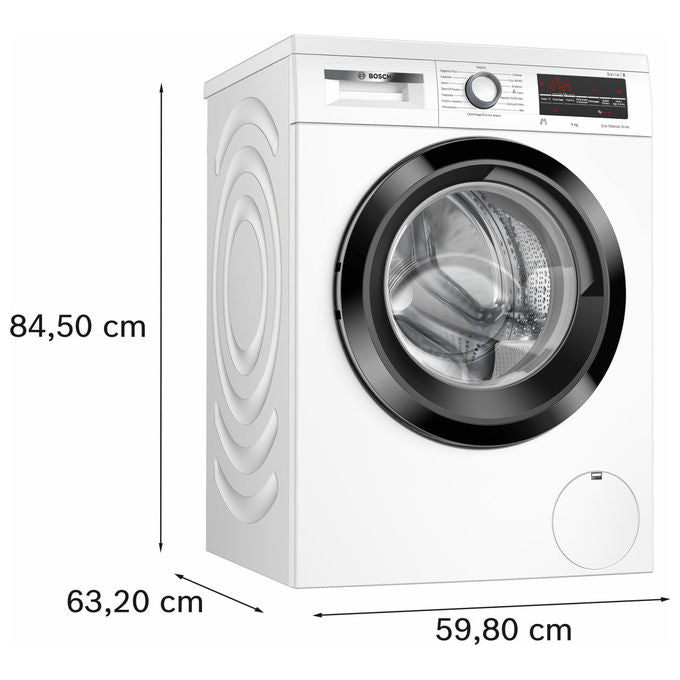 Bosch WUU28T29II Serie 6 Lavatrice Carica Frontale 9 Kg 1400 rpm Classe A ActiveWater Plus EcoSilence Drive (85x60x60 cm) colore Bianco