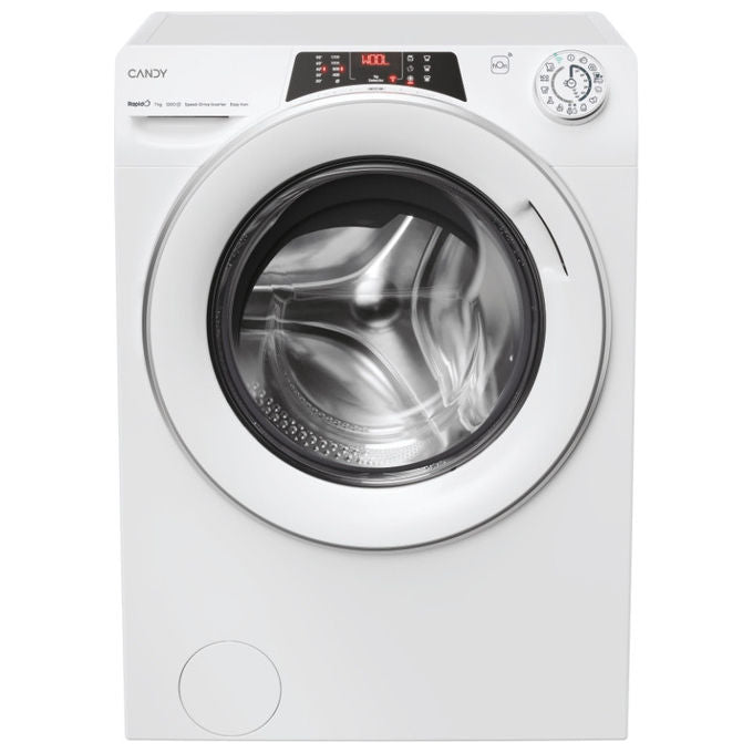 Candy RapidÓ RO41274DWMST-1-S, Lavatrice Slim Carica Frontale, 7 Kg, 1200 Giri, Classe A, Bianco