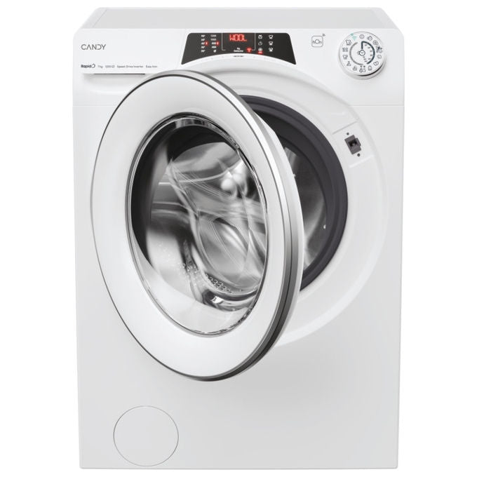 Candy RapidÓ RO41274DWMST-1-S, Lavatrice Slim Carica Frontale, 7 Kg, 1200 Giri, Classe A, Bianco