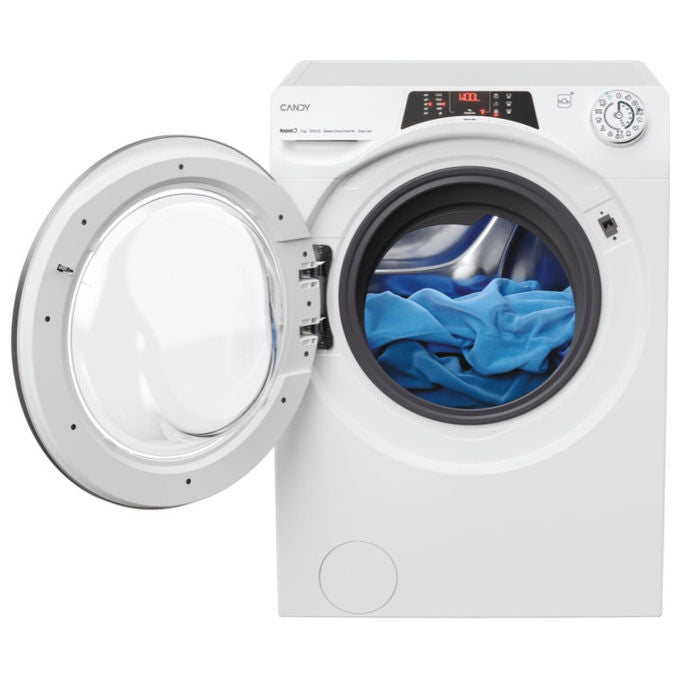 Candy RapidÓ RO41274DWMST-1-S, Lavatrice Slim Carica Frontale, 7 Kg, 1200 Giri, Classe A, Bianco