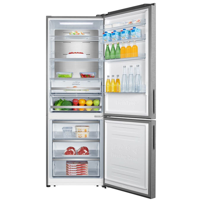 Hisense RB645N4BIE Frigorifero Combinato 495 L 200 cm Classe E 39 dB Total No Frost Multi Airflow Inverter colore Acciaio Inox