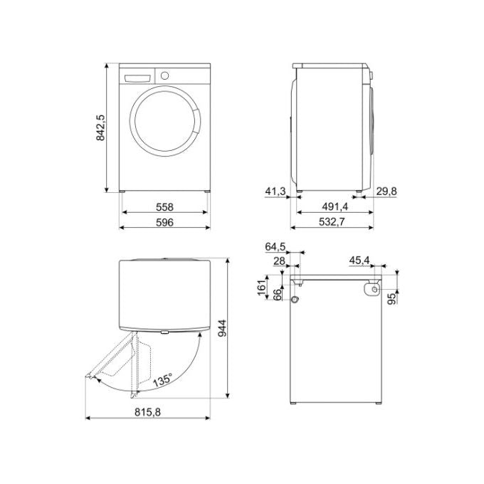 Smeg LBW60IT Lavatrice Caricamento Frontale 6 kg 1000 Giri-min Bianco Classe D