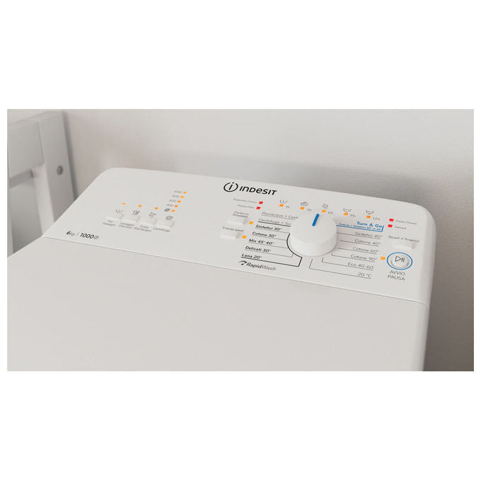 Indesit BTW L60400 IT Lavatrice Carica dall'Alto 6 Kg 1000 rpm Classe C Water Balance Plus Rapid Wash (90x40x60 cm) colore Bianco