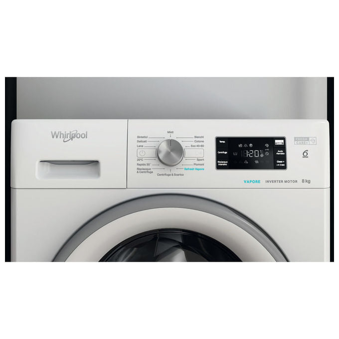 Whirlpool FFB 846 SV IT Lavatrice Caricamento Frontale 6° SENSO Steam Refresh Classe energetica A Capacita' di carico 8 Kg Centrifuga 1400 giri Inverter