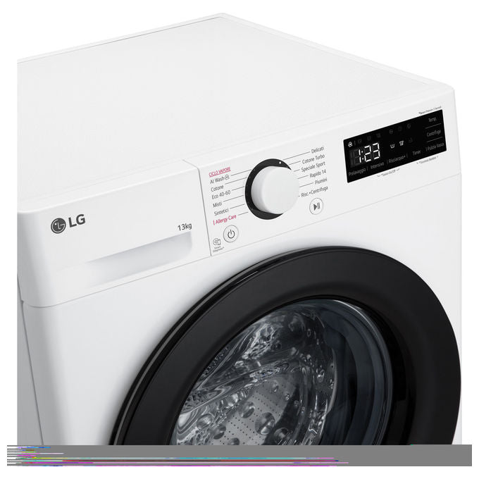 LG AI DD F4R3013NSWB Lavatrice Classe A -10% Carica Frontale Serie R3 Lavatrice 13kg 1400 giri AIWash Lavaggio a vapore Motore Direct Drive Smart Diagnosis Libera installazione Bianca