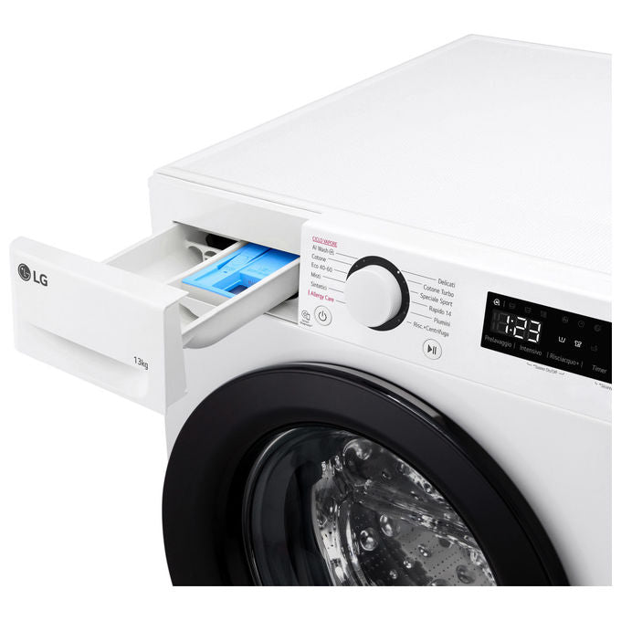 LG AI DD F4R3013NSWB Lavatrice Classe A -10% Carica Frontale Serie R3 Lavatrice 13kg 1400 giri AIWash Lavaggio a vapore Motore Direct Drive Smart Diagnosis Libera installazione Bianca