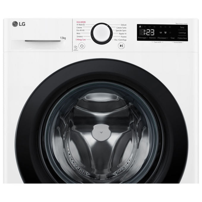 LG AI DD F4R3013NSWB Lavatrice Classe A -10% Carica Frontale Serie R3 Lavatrice 13kg 1400 giri AIWash Lavaggio a vapore Motore Direct Drive Smart Diagnosis Libera installazione Bianca