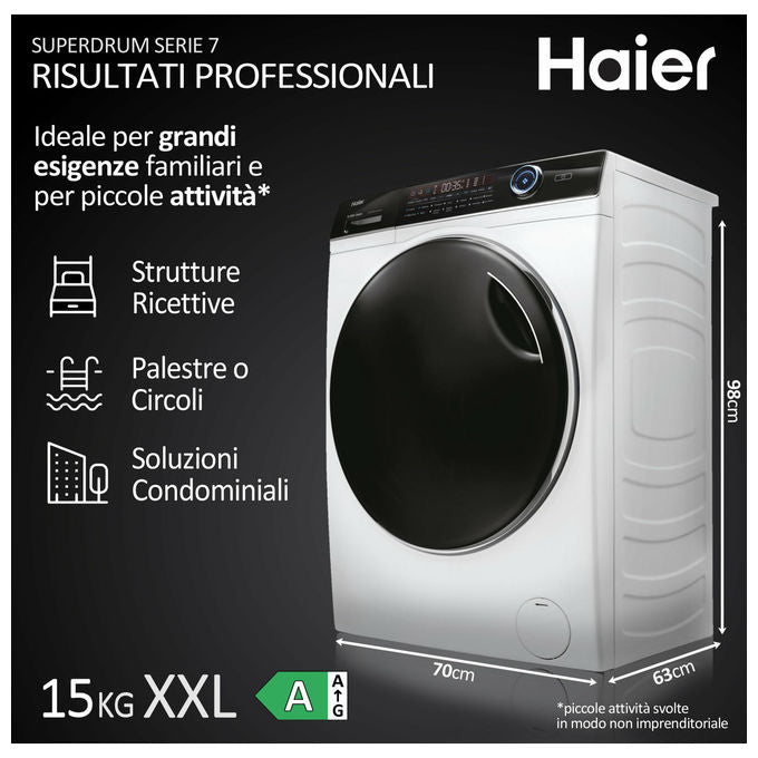 Haier HW150-BP14986EIT Lavatrice Caricamento frontale 15 kg 1400 Giri-min Bianco