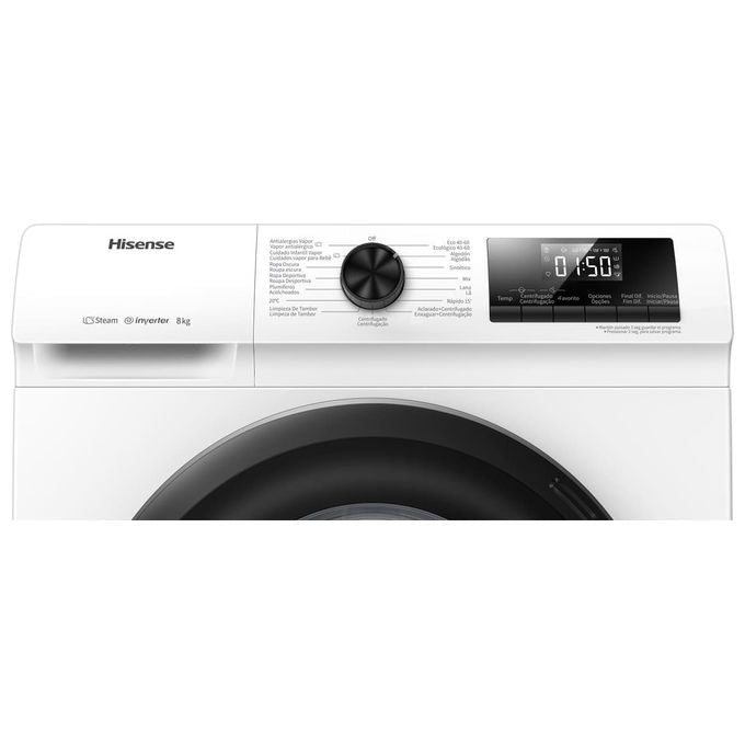Hisense WFQP8014EVM Lavatrice 8kg 1400 Giri Classe A Caricamento Frontale Bianca