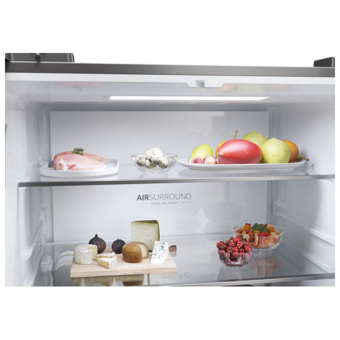 Haier HCW58F18EWMP Cube 83 Frigorifero Americano 507 L 178 cm Classe E 38 dB No Frost Wi-Fi Dispenser Acqua colore Platino Inox
