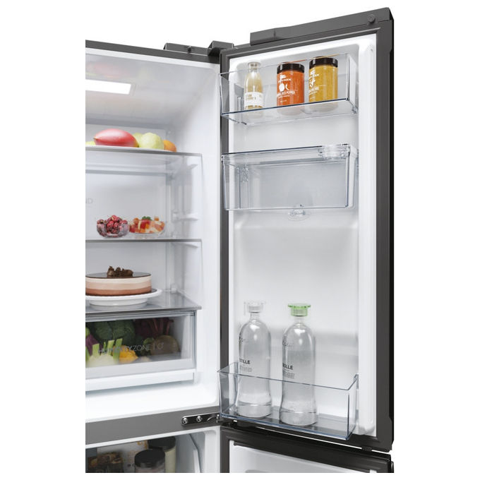 Haier HCW58F18EWMP Cube 83 Frigorifero Americano 507 L 178 cm Classe E 38 dB No Frost Wi-Fi Dispenser Acqua colore Platino Inox