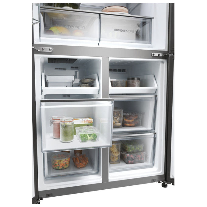 Haier HCW58F18EWMP Cube 83 Frigorifero Americano 507 L 178 cm Classe E 38 dB No Frost Wi-Fi Dispenser Acqua colore Platino Inox