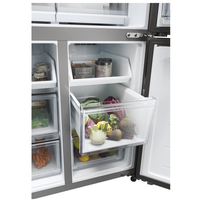 Haier HCW58F18EWMP Cube 83 Frigorifero Americano 507 L 178 cm Classe E 38 dB No Frost Wi-Fi Dispenser Acqua colore Platino Inox