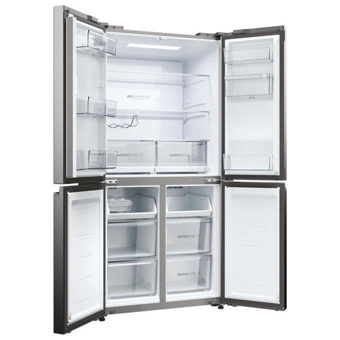 Haier HCW58F18EWMP Cube 83 Frigorifero Americano 507 L 178 cm Classe E 38 dB No Frost Wi-Fi Dispenser Acqua colore Platino Inox