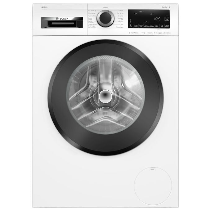 Bosch WGG244F0II Serie 6 - Lavatrice a carica frontale da libera installazione 9 kg, 1400 rpm, Classe A, i-DOS, Iron Assist, Hygiene Plus, (84,5x59,8x58,8 cm), Bianco