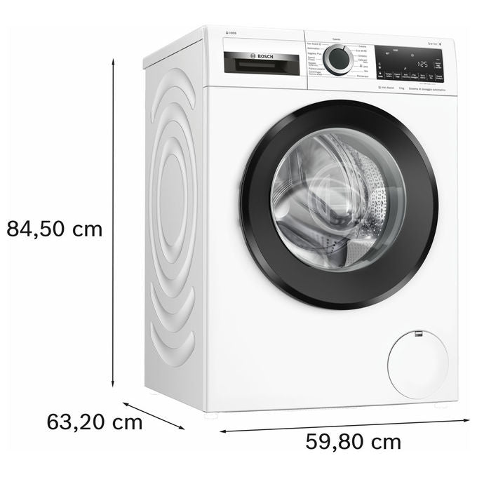 Bosch WGG244F0II Serie 6 - Lavatrice a carica frontale da libera installazione 9 kg, 1400 rpm, Classe A, i-DOS, Iron Assist, Hygiene Plus, (84,5x59,8x58,8 cm), Bianco
