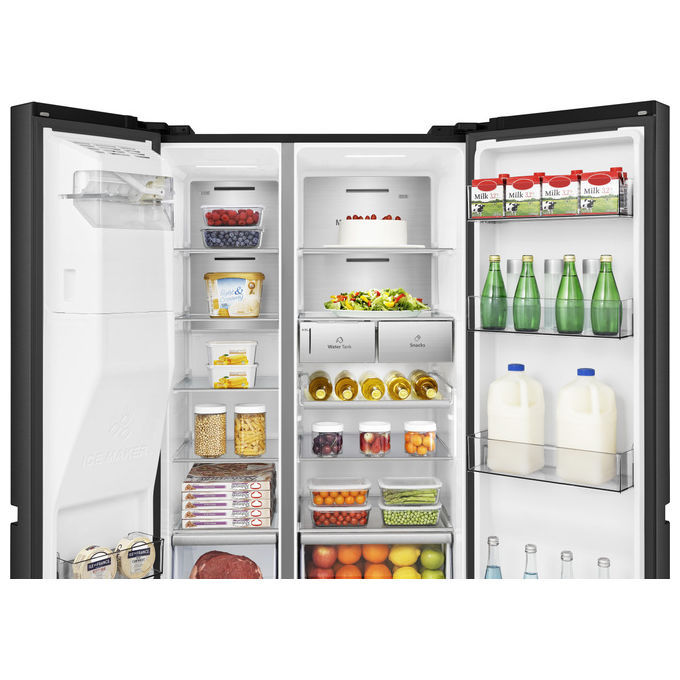 Hisense RS818N4TFE Frigorifero Americano Side by Side 632 L 179 cm Classe E 38 dB No Frost WiFi Dispenser Acqua e Ghiaccio colore Nero