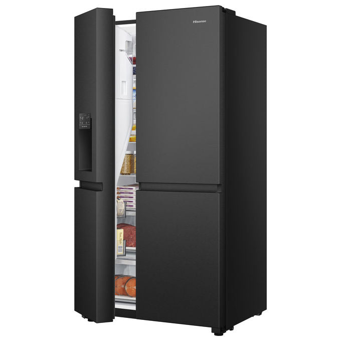 Hisense RS818N4TFE Frigorifero Americano Side by Side 632 L 179 cm Classe E 38 dB No Frost WiFi Dispenser Acqua e Ghiaccio colore Nero
