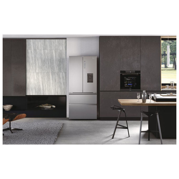 Haier HFW7819EWMP Cube 83 Serie 7 Frigorifero 4 Porte 537 L 192.5 cm Classe E 37 dB No Frost Wi-Fi colore Platino Acciaio Inox