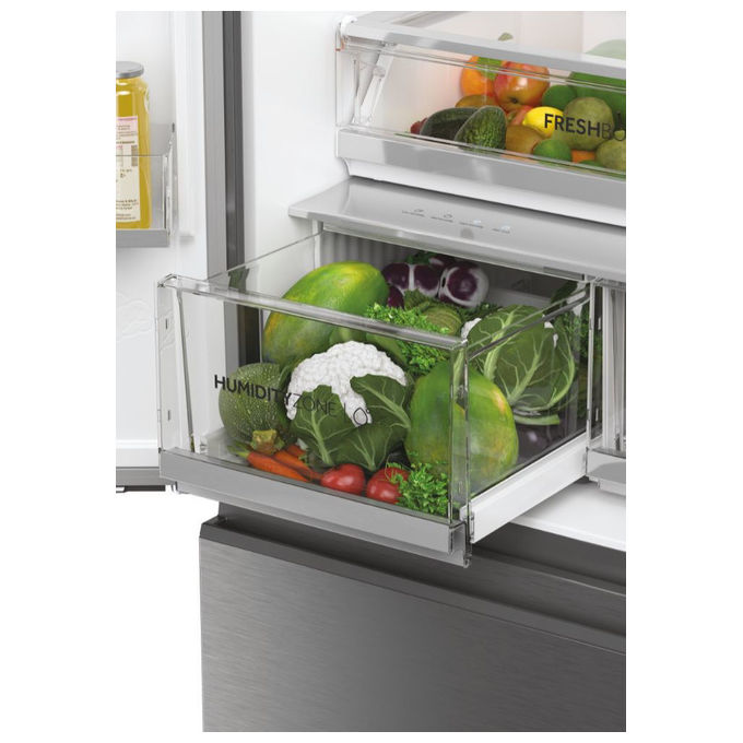 Haier HFW7819EWMP Cube 83 Serie 7 Frigorifero 4 Porte 537 L 192.5 cm Classe E 37 dB No Frost Wi-Fi colore Platino Acciaio Inox