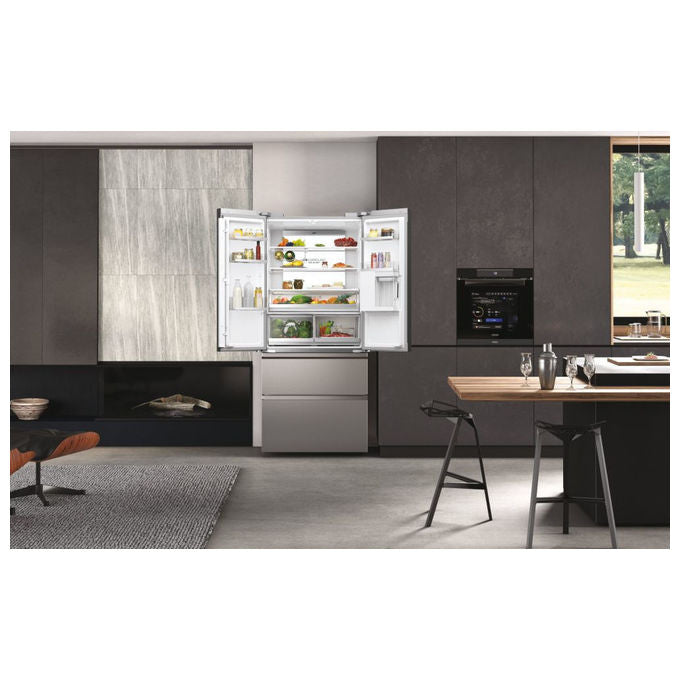 Haier HFW7819EWMP Cube 83 Serie 7 Frigorifero 4 Porte 537 L 192.5 cm Classe E 37 dB No Frost Wi-Fi colore Platino Acciaio Inox