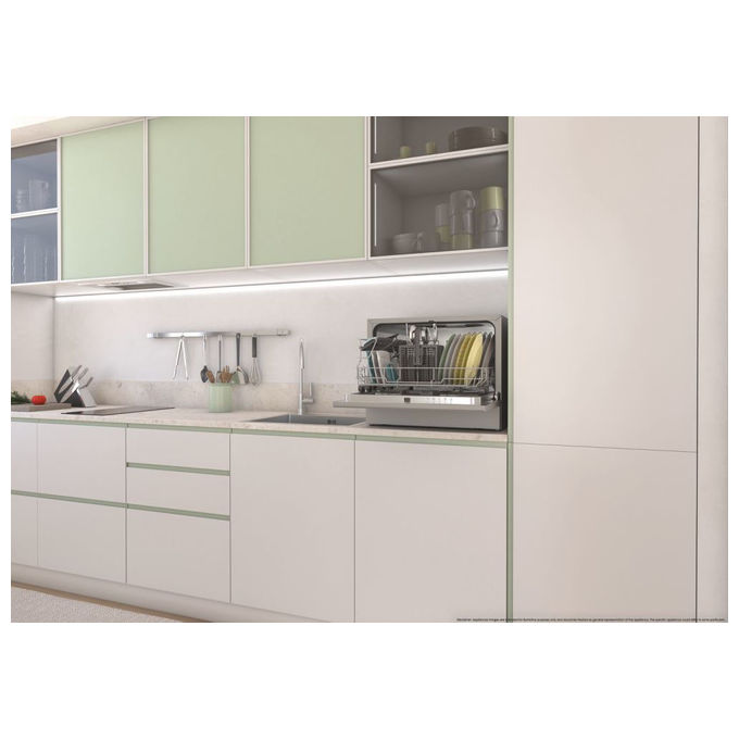 Candy CP 6E51LS Rapido Lavastoviglie Compatta 6 coperti Classe E 8 programmi 51 dB (44,3x55x50,1 cm) colore Silver