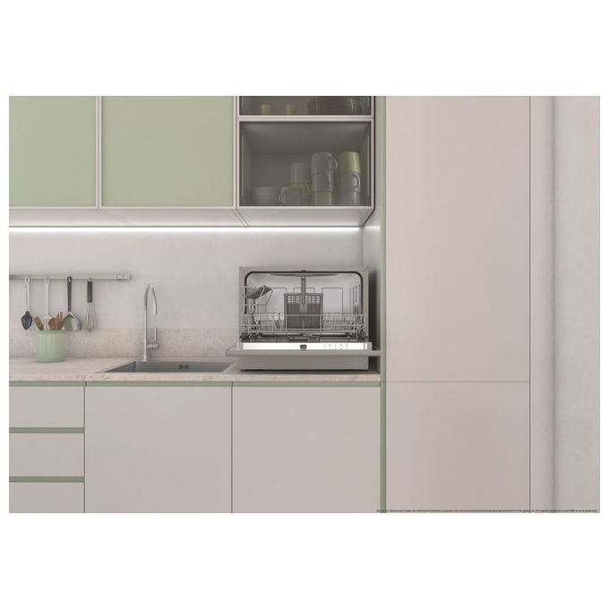 Candy CP 6E51LS Rapido Lavastoviglie Compatta 6 coperti Classe E 8 programmi 51 dB (44,3x55x50,1 cm) colore Silver