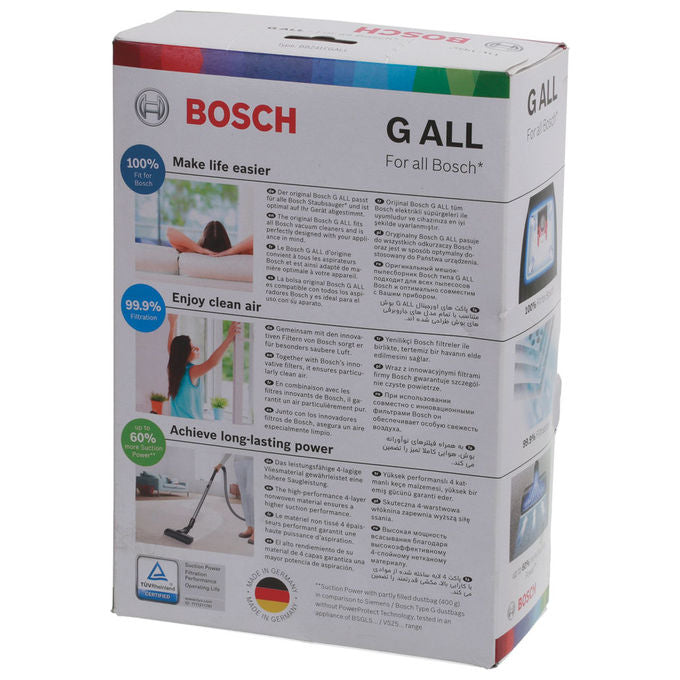 Siemens Sacchetti Aspirapolvere Cilindro Bianco 4pz Compatibili Bosch