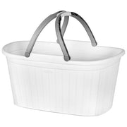 Stefanplast Cesta Elegance Rattan 58x38x28cm Ovale Bianco Plastica Contenitore Casa