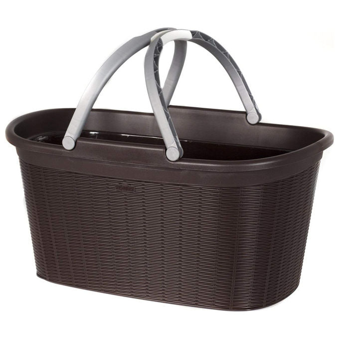 Stefanplast Cesta Elegance Rattan 58x38x28cm Ovale Bianco Plastica Contenitore Casa