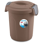 Stefanplast Bidone Speedy 70314 Tortora 8lt con Chiusura a Clip per Rifiuti