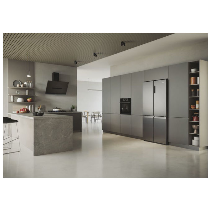 Haier HCR5919ENMP Cube 90 Serie 5 Frigorifero Americano 4 Porte 528 L 190 cm Classe E 38 dB Total No Frost colore Platino Inox