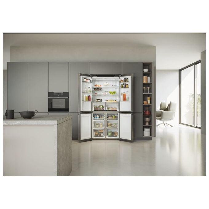 Haier HCR5919ENMP Cube 90 Serie 5 Frigorifero Americano 4 Porte 528 L 190 cm Classe E 38 dB Total No Frost colore Platino Inox