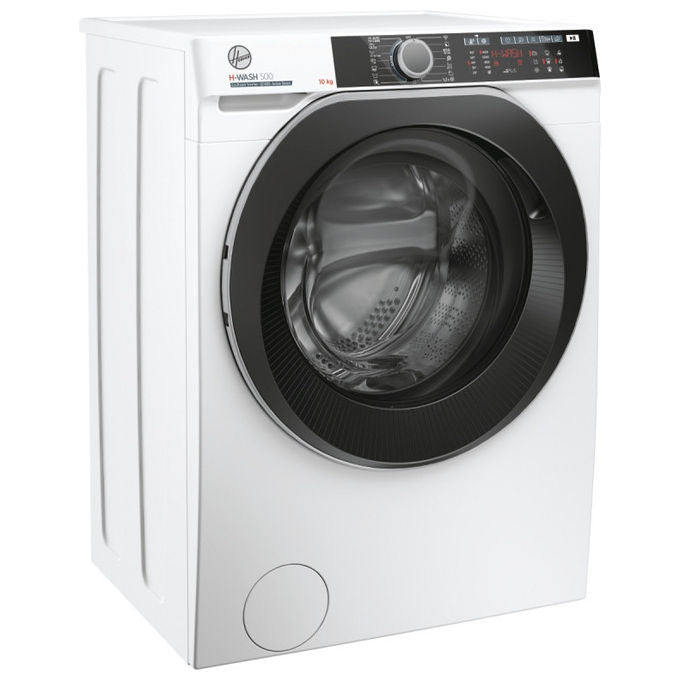 Hoover H-WASH 500 HWE410AMBS - Lavatrice a Carica Frontale 10 kg, 1400 rpm, Classe Energetica A, Motore Inverter con 9 Cicli Care, Funzione Vapore e Controllo Remoto Wi-Fi (85×60×59 cm), Colore Bianco
