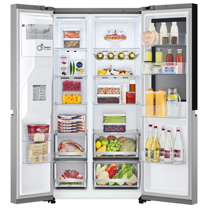 LG GSGV80PYLD InstaView Frigorifero Americano Side by Side 635 L 179 cm Classe D 35 dB No Frost Dispenser Wi-Fi colore Argento