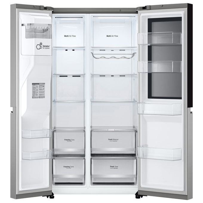LG GSGV80PYLD InstaView Frigorifero Americano Side by Side 635 L 179 cm Classe D 35 dB No Frost Dispenser Wi-Fi colore Argento