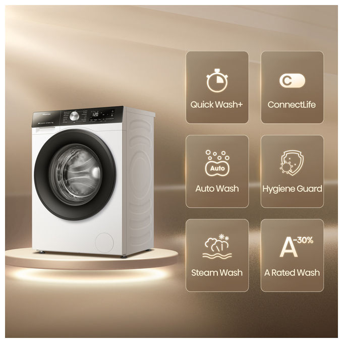 Hisense Lavatrice 9kg Caricamento Frontale 1400 Giri Wi-Fi Classe A Bianco WF3S9043BW3