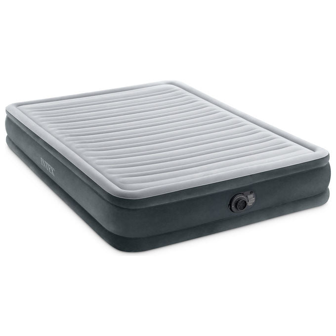 Intex 67770ND Materasso Dura-Beam Comfort Plush Matrimoniale con Pompa Elettrica Incorporata 152x203x33 cm Versione 2023