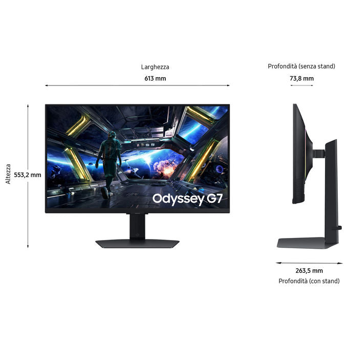 Samsung Odyssey G7 S27DG702EU Monitor Gaming 27'' 4K UHD 144Hz 1ms HDR400 FreeSync