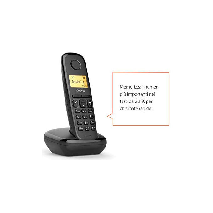 Gigaset A170 Cordless DECT Display 1,5'' Rubrica Nero
