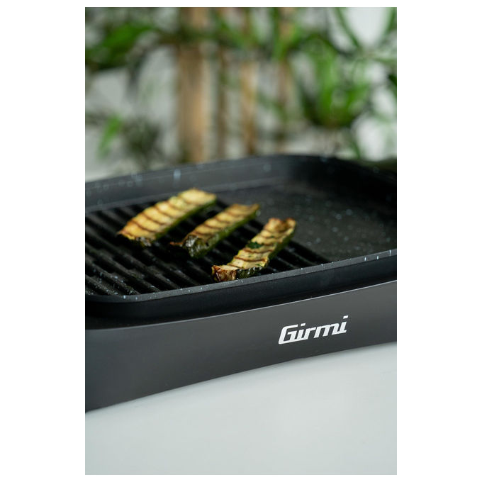 Girmi BQ90 Griglia Barbecue 2200W 40x30cm con Coperchio Vetro e Funzione Smokeless
