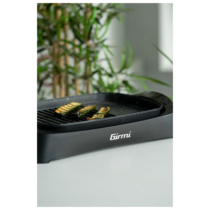 Girmi BQ90 Griglia Barbecue 2200W 40x30cm con Coperchio Vetro e Funzione Smokeless