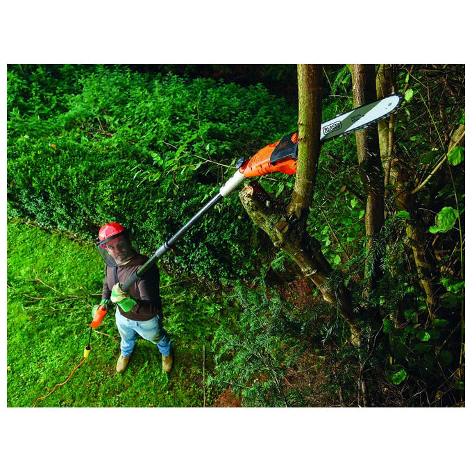 Black+Decker Sega Potatrice A Filo 800W con Barra da 25cm e Asta Regolabile fino a 2,7m per un Giardinaggio Efficiente e Maneggevole