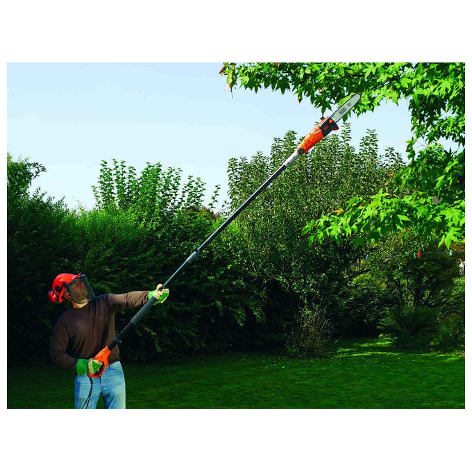 Black+Decker Sega Potatrice A Filo 800W con Barra da 25cm e Asta Regolabile fino a 2,7m per un Giardinaggio Efficiente e Maneggevole
