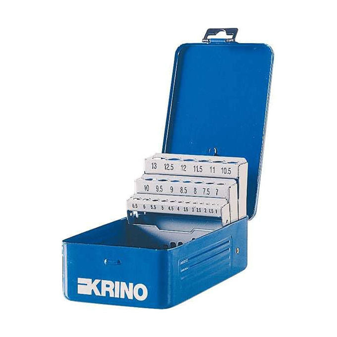 KRINO Scatola Metallo per 25 Punte Elicoidali HSS 1-13 mm Vuota