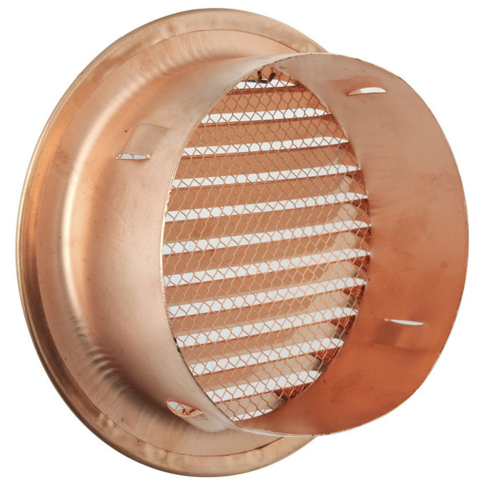 Griglia tonda da incasso in rame La Ventilazione GTR125R ø150mm con rete antinsetti