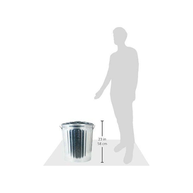 Garden Friend Bidone Zincato 62 Litri per Rifiuti Contenitore Esterno