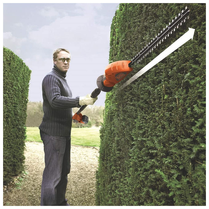Black+Decker Tagliasiepi a Testa Regolabile 5 Posizioni con Batteria Litio 18 v lama 43 cm